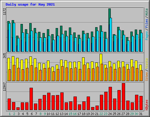 Daily usage for May 2021