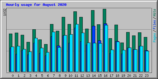 Hourly usage for August 2020
