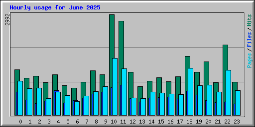 Hourly usage for June 2025