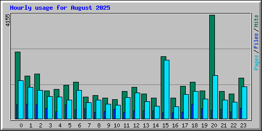 Hourly usage for August 2025